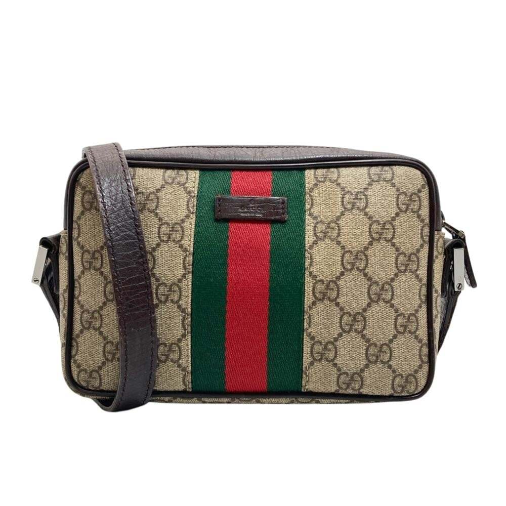 Gucci Vintage Web Camera Bag Gg Coated #252279G70B
